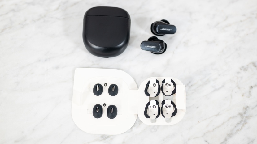 bose quietcomfort ii - the quietcomfort ii come with three ear tips and wings to get that...