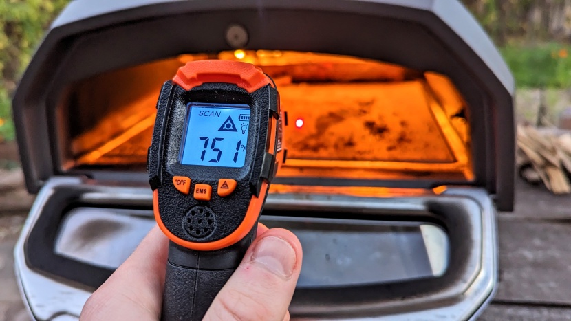 pizza oven - using an infrared thermometer allows us to accurately measure...