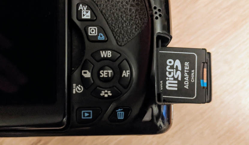 microsd card - the canvas go plus, shown here in an adapter that allows you to use...