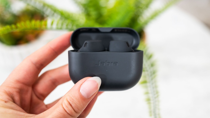 jabra elite 8 active - the case is sleek and holds enough power to recharge the buds three...