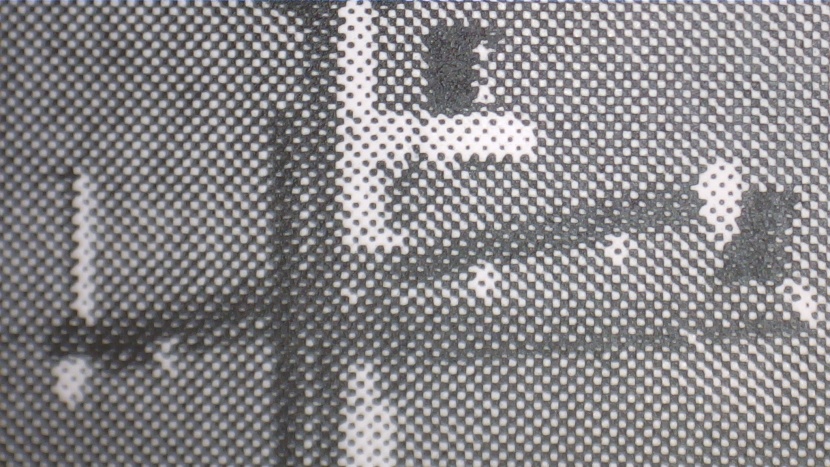 brother monochrome compact laser hll2350dw - this black and white version of a color photo has some overly dark...