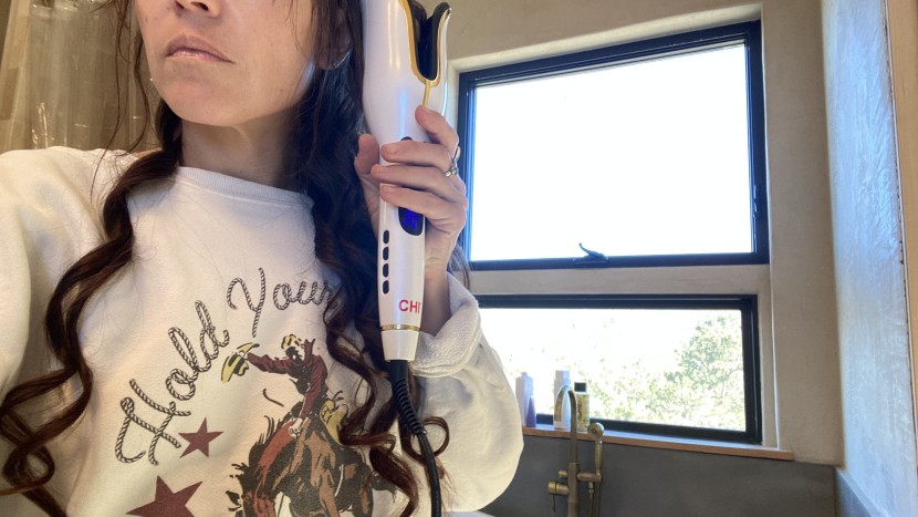 curling iron - the chi spin &#039;n curl wasn&#039;t difficult to use once we figured it out.