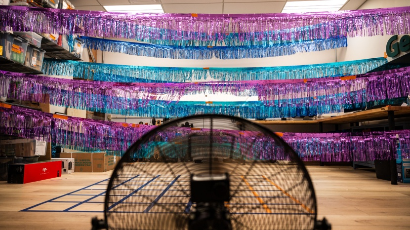 floor fan - view of our circulation testing room.
