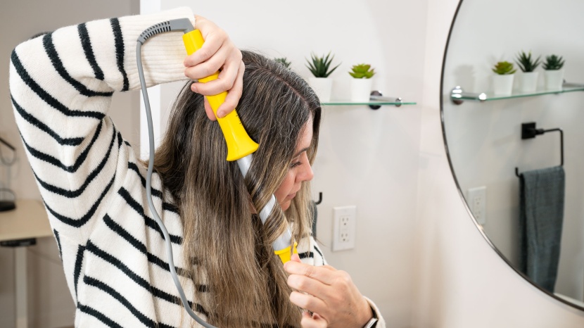 the reverse taper of the wrap styling wand keeps hair from slipping...
