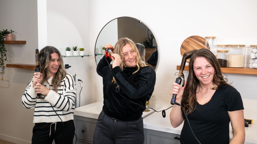 curling iron - while testing this thoroughly can be hard work, we still had fun...