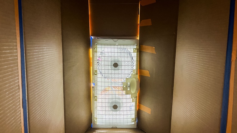 fan - the view from the inside one of our testing contraptions. here, we...