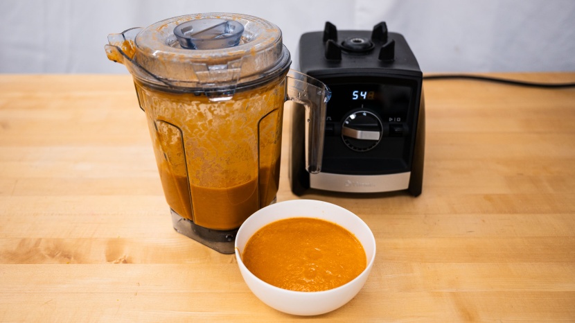 the result was a steaming bowl of fresh tomato soup, ready to pour...