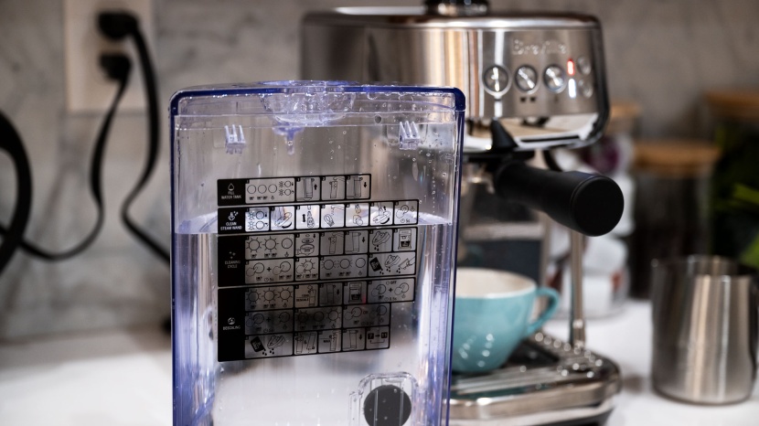 breville bambino plus - it holds as much water as some of the larger machines in our review...