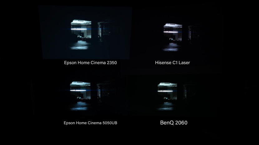 epson home cinema 2350 4k pro-uhd - the home cinema 2350 has superior contrast, but it is not as dark...