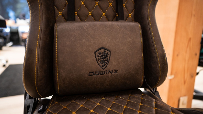 dowinx retro series ls-6689s - the lumbar support pillow can be adjusted up and down but is large...