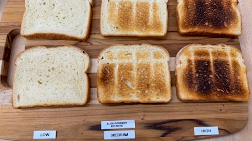 elite gourmet ect1027b - this model produced a range of results from under-toasted to burnt.