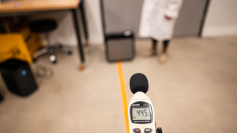 air purifier - we measured the noise output of each unit from six feet away.