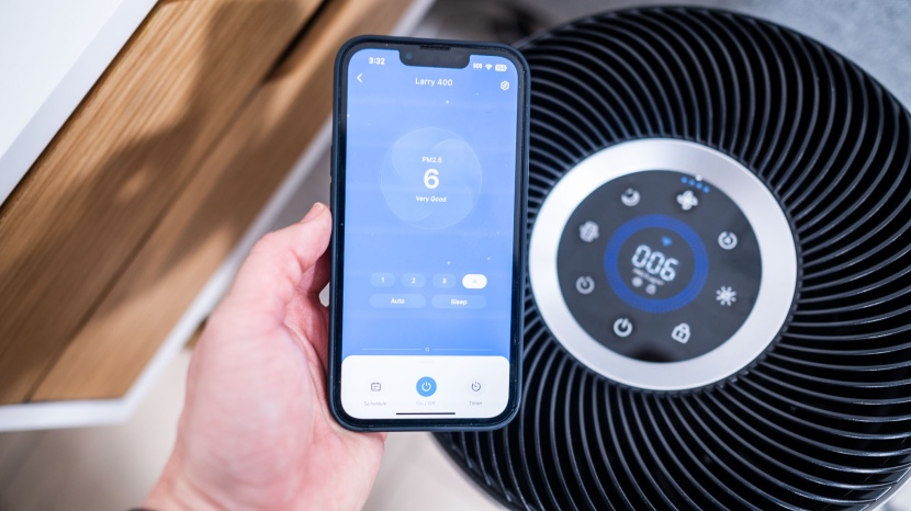 air purifier - the levoit core 400s can be controlled through its accompanying app...