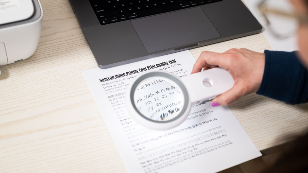 home printer - we carefully viewed each text print through a microscope to find any...