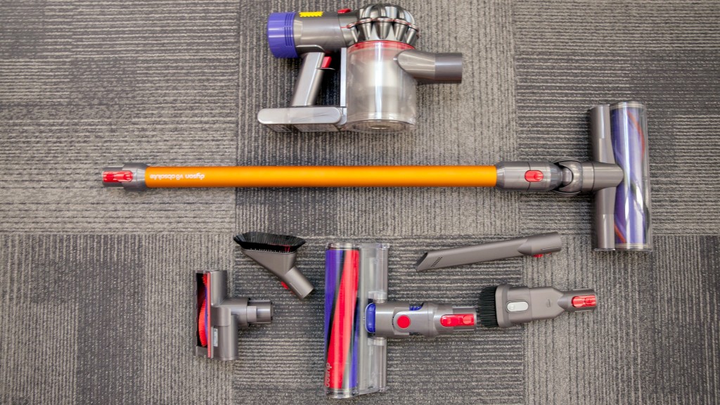 dyson v8 - the dyson accessories help you get the full cleaning experience.