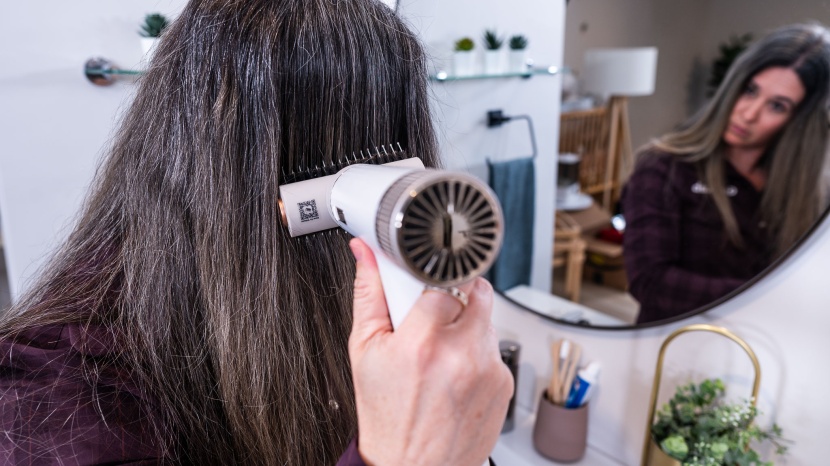 hair dryer - the shark includes various attachments to help style hair while it...