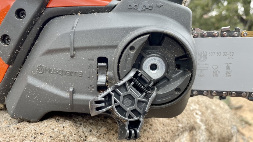 battery chainsaw - the power axe has one of the easier chain tensioning systems. it is...