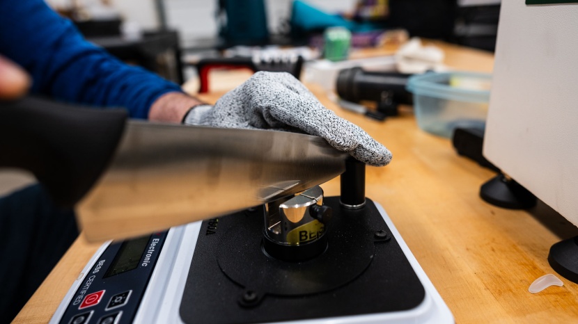 here we measure the grams of cutting force required after running a...