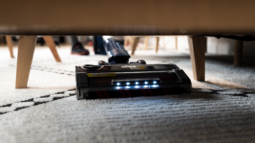 the stratos has no problem reaching deep underneath furniture to get...