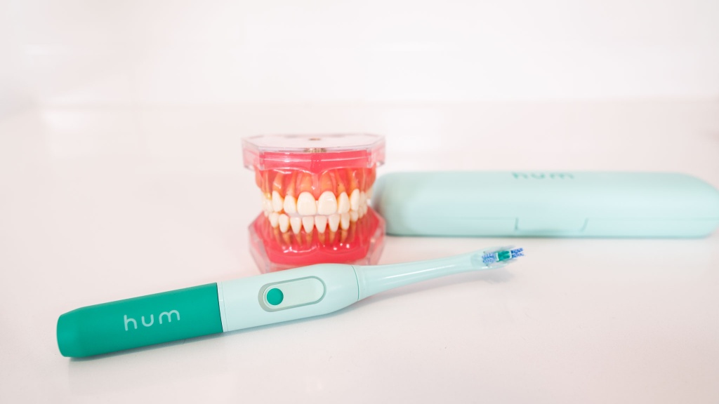 hum by colgate battery powered - the smaller size of the hum bristles makes it great for kiddos.