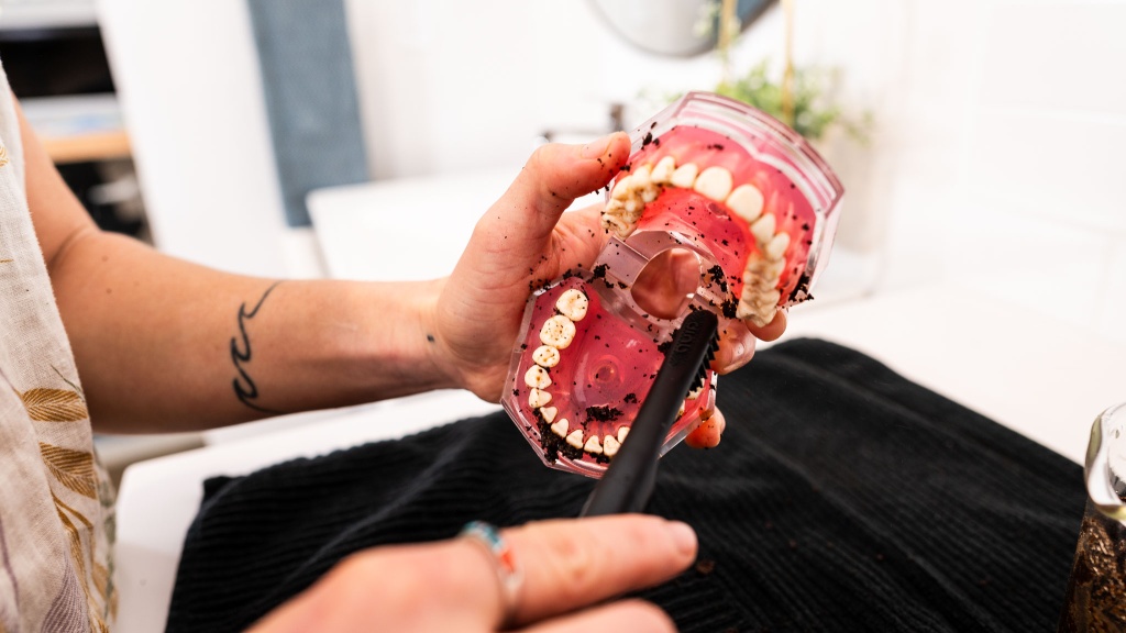 quip smart - in addition to several real brushing tests, we also use this mouth...