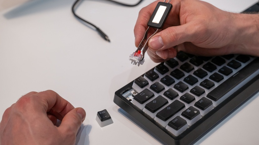 gaming keyboard - the g.skill km250 is one of the few that allow for hot-swapping.