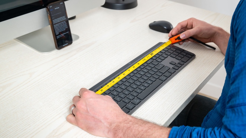 logitech mx keys s - long keyboards look great on an empty desk, but aren't always...