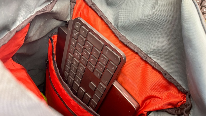 logitech mx keys s - this is a long keyboard that will not fit in every backpack, and you...