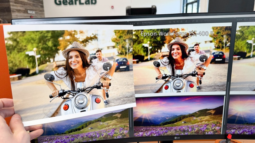 epson workforce es-400 ii - oversaturated and over contrasted photo scans took away from this...