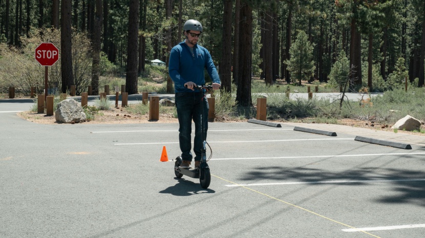 electric scooter - the flat stop brake test measures what distance it takes for a...