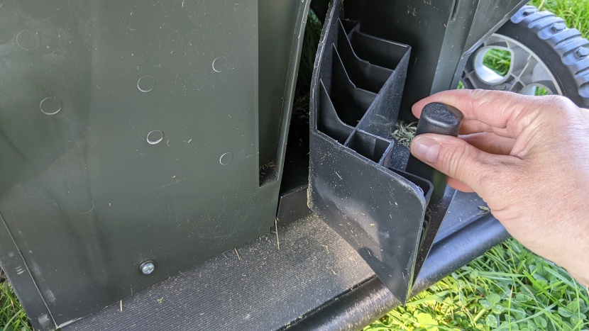 the mower arrives with this plug in the back of the deck. it keeps...