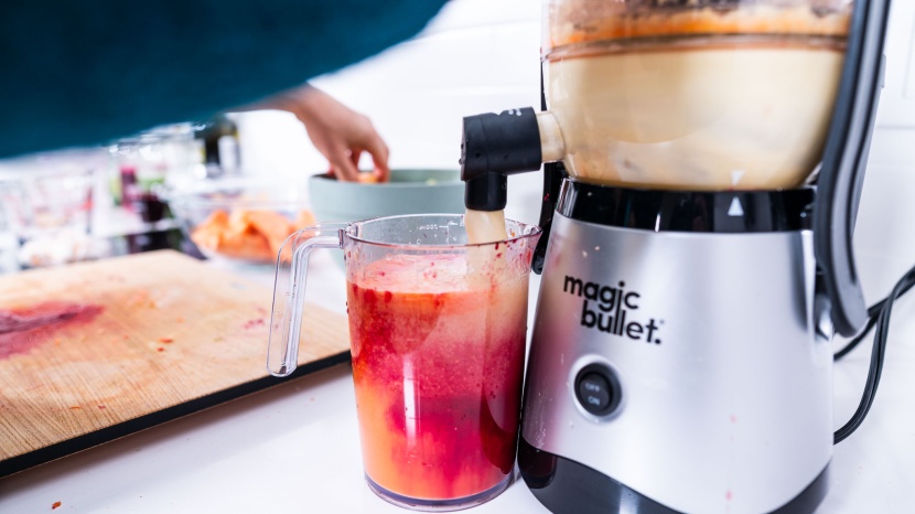 juicer - the magic bullet mini actually did really well with hard produce...