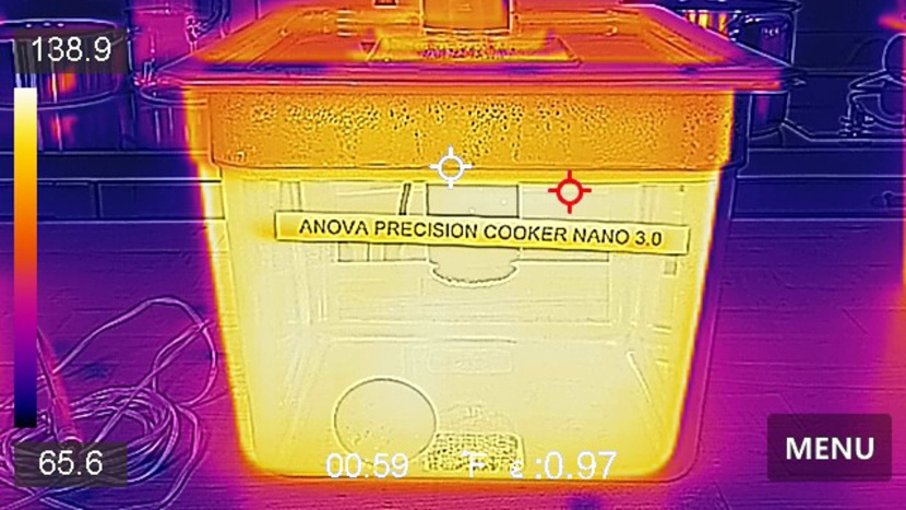 anova culinary precision cooker nano 3.0 - heating the water to temperature takes time, but the app can notify...