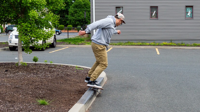 skateboard - jackson had no problem grinding through the crunchy concrete of this...