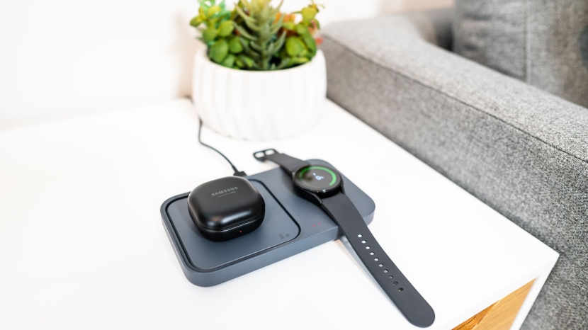 charger - the samsung has a large footprint, but it provides charging for a...