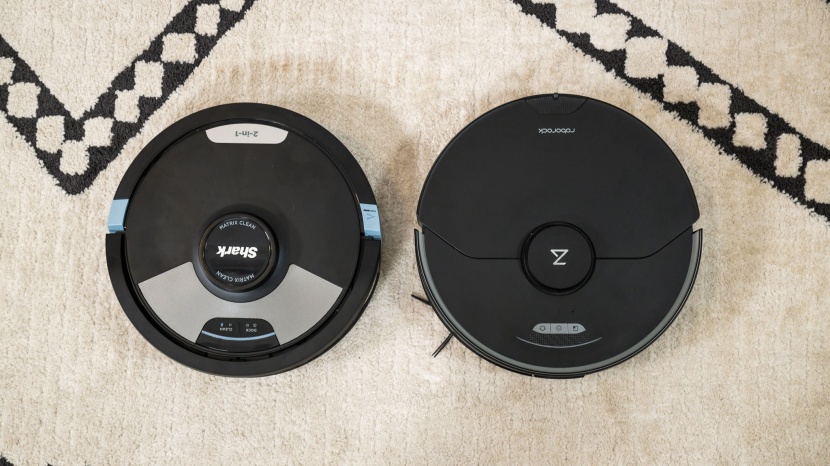 shark matrix plus - the shark matrix plus and the roborock s7 maxv ultra side by side.