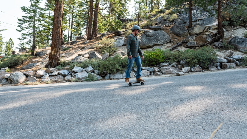 electric skateboard - the small caroma 350w longboard&#039;s short deck made our testers feel...