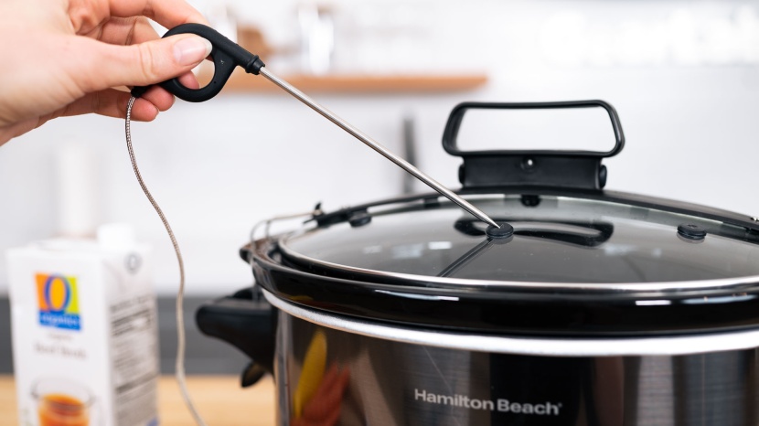 slow cooker - we love the temperature probe that comes with the hamilton beach...