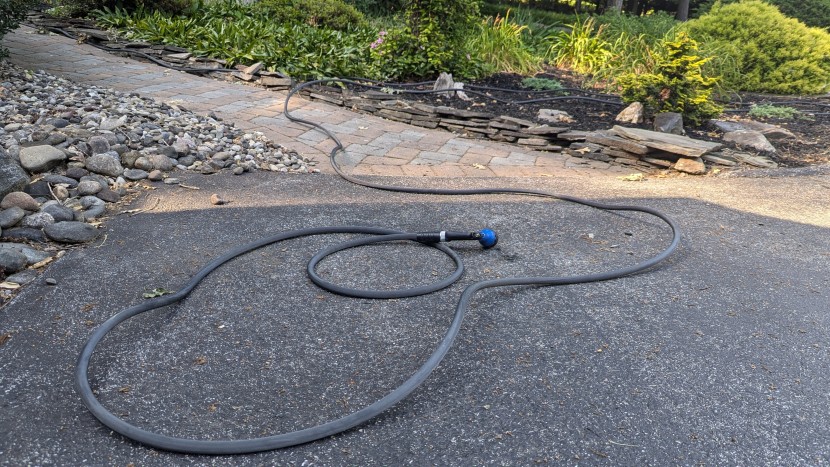 garden hose - when pressurized with water the teknor becomes somewhat stiff...