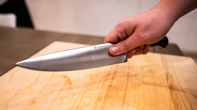 wusthof classic 8&quot; - the polymer handle and full bolster of the wusthof provide excellent...