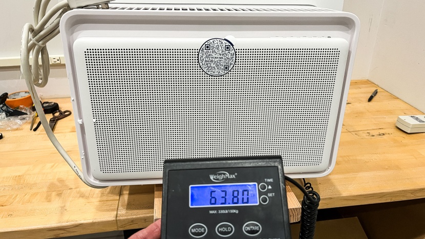 we weighed every unit. the  windmill ac 8k btu weighs in at almost...
