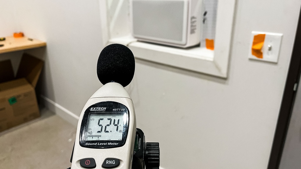 window air conditioner - we measured average sound pressure with the fan on high, medium, and...