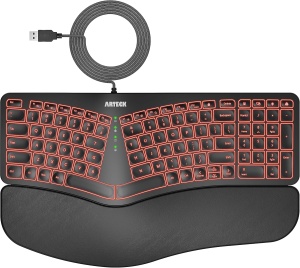 arteck ergonomic wired keyboard