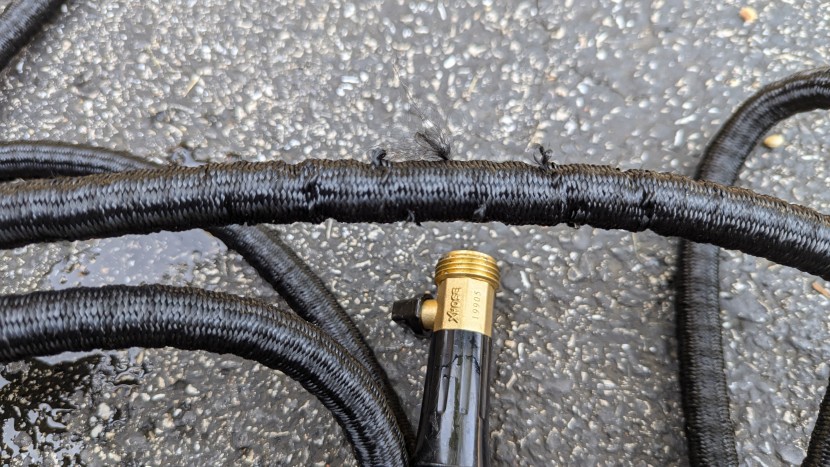 expandable hose - brass fittings and valves are a nice touch, but sheath durability is...