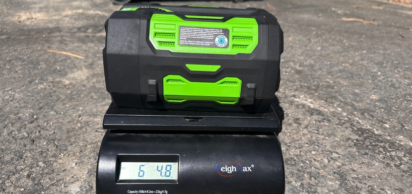 ego power+ cs2005 - the 6.0 amp hour ego battery, at 6.3 pounds, is about a third of the...