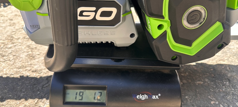 ego power+ cs2005 - at just over 19 pounds, the cs2005 is not light.