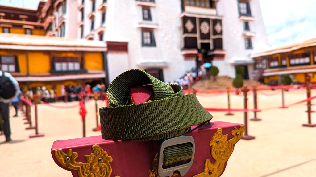 belt - glamour shot of our mountain khakis model.