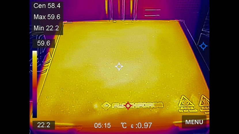 flashforge adventurer 5m - the heated bed we were pleasantly surprised to find kept very...