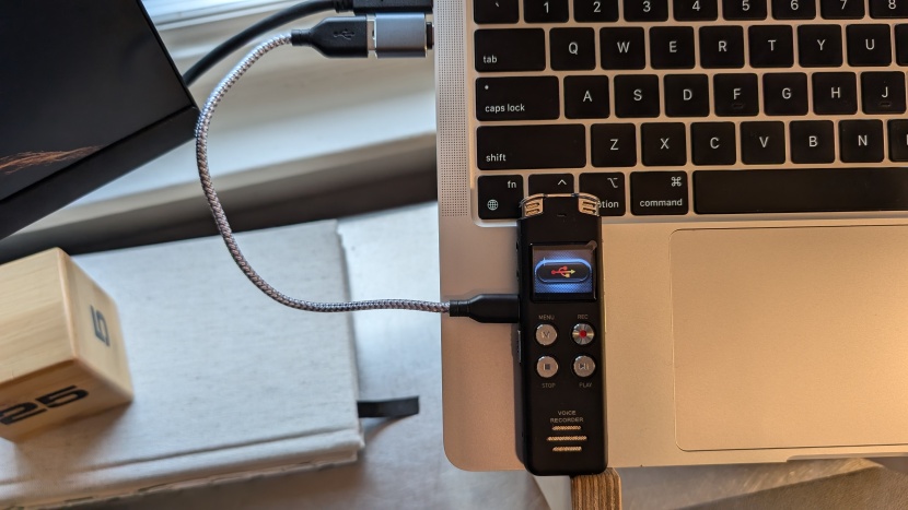 we transferred all files to listen to them using headphones on our...