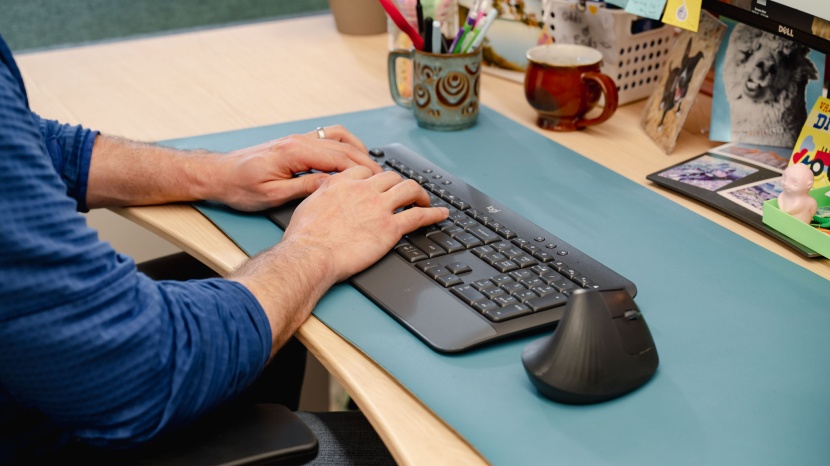 logitech signature k650 - the built-in palm rest adds significant length to the board&#039;s...